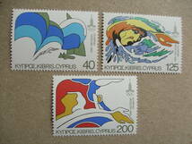 キプロス　１９８０年　モスクワ オリンピック　３種完　未使用_画像1