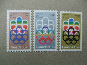 カナダ　１９７４年　オリンピック（３次）　３種完　未使用美品