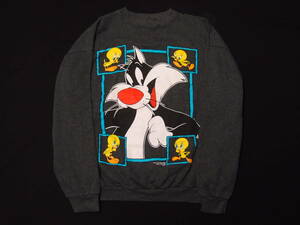 ◆古着卸USA■LOONEY TUNES☆スウェットシャツ★★★L　 シルベスター　トゥイーティー　アメリカ直輸入　