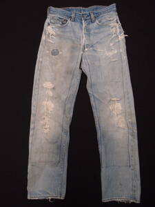 ◆古着卸USA■66' 後期☆Levi’s 501★★★w31 　トップボタン裏 6 　オリジナルビンテージ　アメリカ直輸入　ダメージ