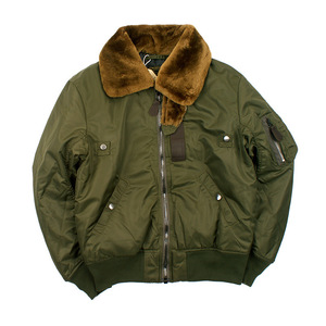 reissue B-15 flight jacket wool collar cotton inserting men's retro American Casual army . manner S~XXL military 