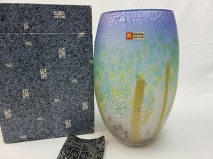 未使用　保管品　上越クリスタル硝子　クラタクラフト　フラワーベース　花瓶　花器　（0927