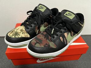 【27cm】NIKE DUNK LOW SE Black Multi Camo US9 ナイキ ダンク ロー 迷彩 SNKRS 美品