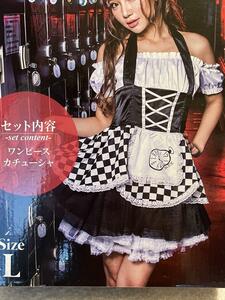 新品 BODY LINE なりきりコスチュームセット 不思議な国のアリス風ワンピース エプロンメイド服 コスプレハロウィン ライブ配信 ロリータ