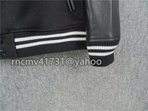 「81SHOP」ヒツジの皮の本革革の毛皮の野球服ショートレザージャケット M～5XL_画像4