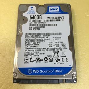 □9753時間 Western Digital WD Scorpio Blue WD6400BPVT 2.5インチHDD 『正常判定』640GB