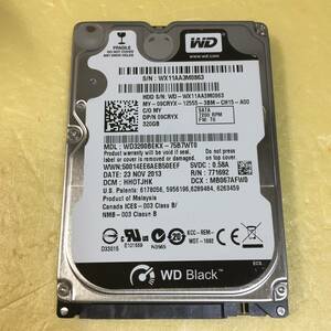 □7608時間 WESTERN DIGITAL WD Black WD3200BEKX 2.5インチHDD 『正常判定』320GB