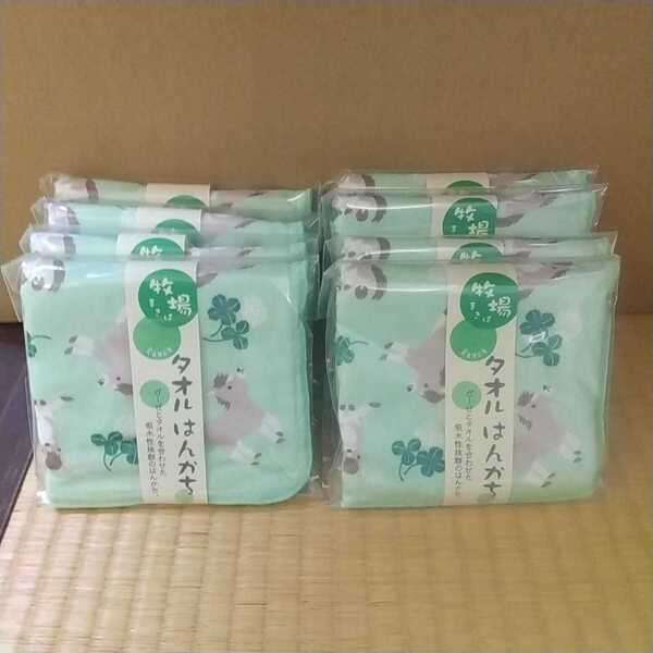 タオルはんかち8枚まとめてセット(緑)