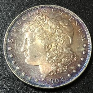 銀貨　1902年　1ドル　モルガンダラー銀貨　自由の女神　アメリカ　古銭 蔵　貿易銀　1円銀貨　コイン　硬貨