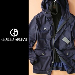 dp122●50●52●選択可●GIORGIO ARMANI●ジョルジオアルマーニバージンウールニットデザインフーデッドコート