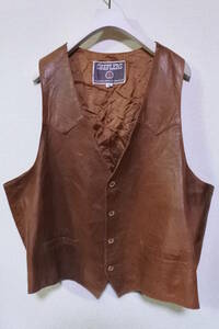 70's SHEPLERS Vintage Western Leather Vest size 48 ウエスタン レザーベスト ブラウン ビンテージ
