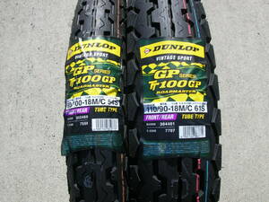 ◎【AZ】ダンロップ TT100GP 90/100-18 WT & TT100GP 110/90-18 WT 前後セット 前後チューブ＆リムバンド付き　SR400