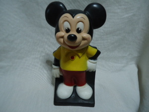 即決　ＵＳ　1980年代製　ウォルト ディズニー　ミッキーマウス　19センチ　ヴィンテージ　貯金箱　ドール　飾り物