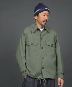 The DUFFER of ST.GEORGE MILITARY BIG PKT SHIRT JK：ミリタリー ライトアウター シャツジャケット　L