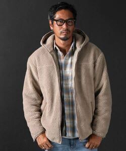 The DUFFER of ST.GEORGE BOA HOODED JK：ビッグシルエット オ－バーサイズ ボアパーカー ライトアウターL