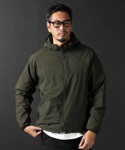 The DUFFER of ST.GEORGE LIGHTWEIGHT PUFFER BZ 中綿フーデッドパーカー ライトアウター ブルゾン　XL カーキ