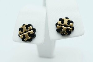 T11 TORY BURCH トリーバーチ ロゴ メタル/プラスチック ピアス ゴールド/ブラック