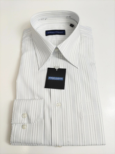 形態安定ワイシャツ 38-80 レギュラーカラー ストライプ 長袖 新品 ビジネスシャツ RM3000-15