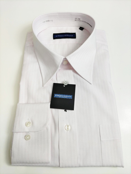 形態安定シャツ LLサイズ 43-84 レギュラーカラー ピンクドビー 長袖 新品 RM3000-31