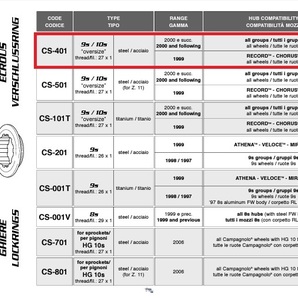 送料込み カンパニョーロ 純正 9速 10速 ロックリング CS-401 新品 Ow カンパ 10Sの画像4