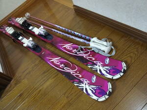 中古レディーススキー NORDICA AxaraS 146cm ポール付