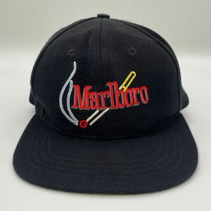 90s　ヴィンテージ　Marlboro　マルボロ　たばこ　企業刺繍ロゴ　ベースボールキャップ