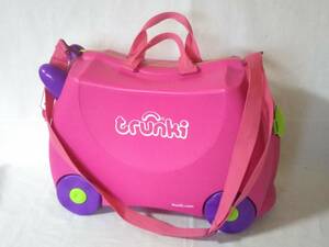 *trunki tiger nki/ Kids suitcase / carry bag / traveling bag / pink / toy for riding / ride on / trunk toy 