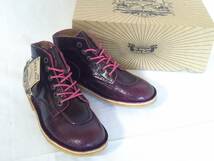 ★Kickers キッカーズ/ハイカットスニーカー/32(20.0cmくらい)/ピンク/レザー/KICK LEGEND FUCHSIA NOIR/子供靴/キッズシューズ/箱あり_画像1