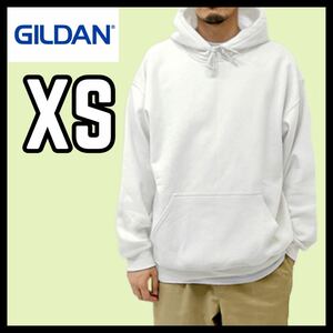 新品未使用 GILDAN ギルダン 8oz プルオーバーパーカー 無地かぶりパーカー 裏起毛 ブラック XSサイズ ビッグシルエット フード