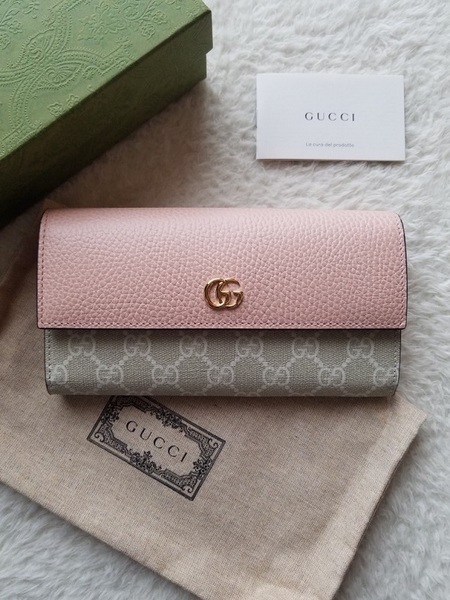 新品 GUCCI グッチ ダブルG コンチネンタル ウォレット 長財布 ライトピンク/GGスプリームキャンバス 456116 1AALQ 5945