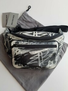  новый товар BALENCIAGA Balenciaga Explorer Graffiti ремень сумка черный 529550210L51090 внутренний полная распродажа трудно найти 