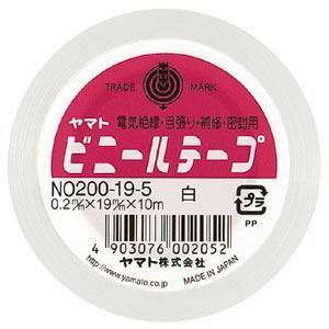 【新品】（まとめ） ヤマト ビニールテープ 幅19mm×長10m NO200-19-5 白 1巻入 【×30セット】