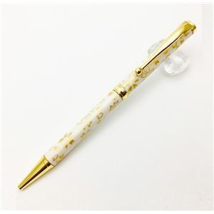 [Neu] Handgefertigter Kugelschreiber/Schreibwaren aus Japan [Weißfolie Gold/Gold Kirschblüte] Kreuztyp Kern: 0, 7 mm Mino Washi Papier Yuzen Papier Schreibwaren Bürobedarf, Schreibwaren, Schreibgeräte, Andere