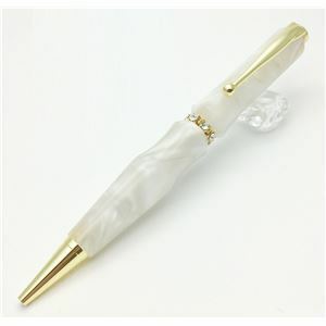 【新品】日本製 スワロフスキー ボールペン/文房具 【ホワイト】 クロスタイプ 芯：0.7mm 文具 オフィス用品 『Acrylic』