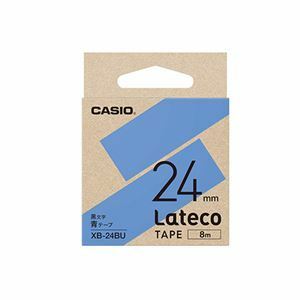 【新品】（まとめ） カシオ ラベルライター Lateco専用詰替用テープ 青に黒文字 24mm 【×3セット】