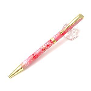 [新品]日本手工圆珠笔/文具[樱花和流水, 粉色]十字型, 引线：0.7mm, 美浓和纸, 友禅纸, 静止的, 办公用品, 静止的, 书写工具, 其他的