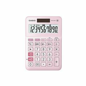 【新品】（まとめ） カシオ W税率電卓 ミニジャストタイプ 10桁 ピンク【×5セット】