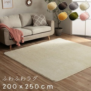 【新品】ラグマット/絨毯 【長方形 3畳 無地 ピンク 約200×250cm】 洗える 床暖房可 フィラメント素材 オールシーズン 〔リビング〕