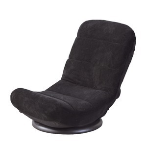 【新品】パーソナルチェア 座椅子 幅42.5cm ブラック スチール 7段階 リクライニング コンパクト 回転 組立品 リビング