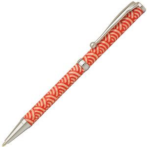 [Nouveau] Stylo à bille/papeterie fait main fabriqué au Japon [Rouge Seigaiha] Type croisé Noyau : 0, 7 mm Papier washi Mino Papier Yuzen Papeterie Fournitures de bureau, papeterie, Instruments d'écriture, autres