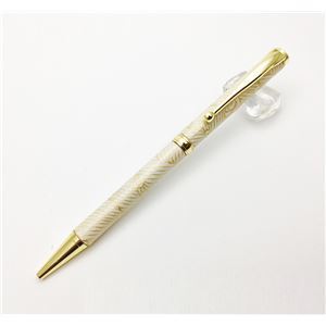 [Nouveau] Stylo à bille/papeterie fait à la main fabriqué au Japon [Feuille d'or blanche/vague blanche] Noyau de type croisé : papier washi Mino de 0, 7 mm Papier Yuzen Papeterie Fournitures de bureau, papeterie, Instruments d'écriture, autres