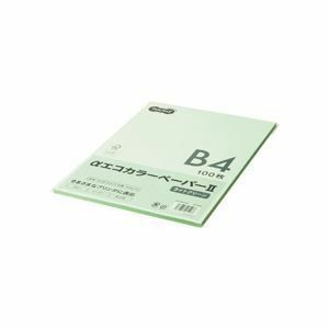 【新品】(まとめ) TANOSEE αエコカラーペーパーII B4 ライトグリーン 少枚数パック 1冊（100枚） 【×10セット】