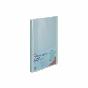 【新品】(まとめ) TANOSEE クリアファイル A4タテ30ポケット 背幅17mm グリーン 1セット(10冊) 【×10セット】