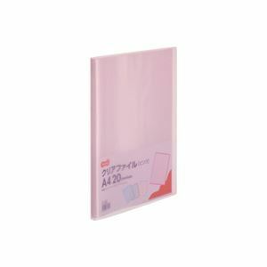 【新品】(まとめ) TANOSEE クリアファイル A4タテ20ポケット 背幅14mm ピンク 1セット(10冊) 【×10セット】