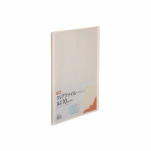 【新品】(まとめ) TANOSEE クリアファイル A4タテ10ポケット 背幅8mm イエロー 1セット(10冊) 【×10セット】