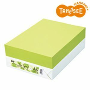 【新品】TANOSEE カラーペーパー Juicy ライム A4 500枚