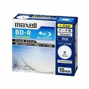 【新品】Maxell 4倍速対応データ用BD-R25GBPLシリーズ10枚1枚ずつ5mmプラケースプリント対応ホワイト BR25PPLWPB.10S