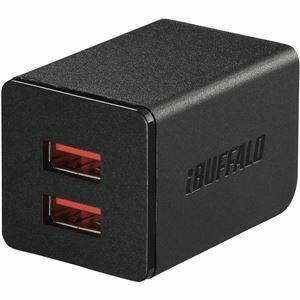 【新品】バッファロー（サプライ） 2.4A USB急速充電器 AutoPowerSelect機能搭載 2ポートタイプ自動判別USBx2 ブラック BS