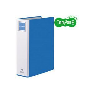 【新品】(まとめ)TANOSEE 両開きパイプ式ファイルE A4タテ 60mmとじ 青 10冊
