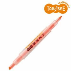 【新品】（まとめ）TANOSEE キャップが外しやすい蛍光ペン ツイン オレンジ×10本